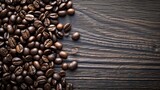 Fototapeta Panele - Aromatic Palette  Exploring the Rich World of Ground Coffee Beans and Coffee Beans Background
