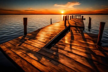 Wall Mural - sunset on the pier