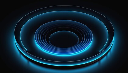 Poster - 3D WiFi Wave Light Effect: An Abstract Digital Sign Illustration