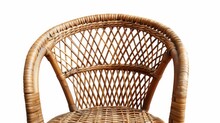 Weave Chair Handmade, Product Vintage Style Isolated On White Background With Clipping Path