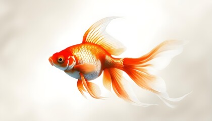 Wall Mural - Beautiful Isolate Goldfish