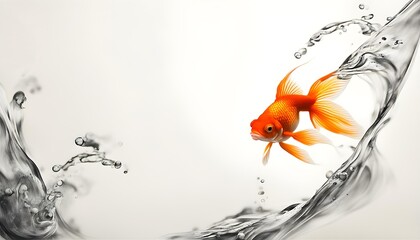 Wall Mural - Beautiful Isolate Goldfish