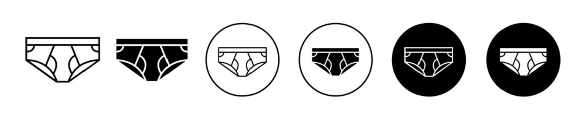 Mens Brief vector icon set collection. Mens Brief Outline flat Icon.