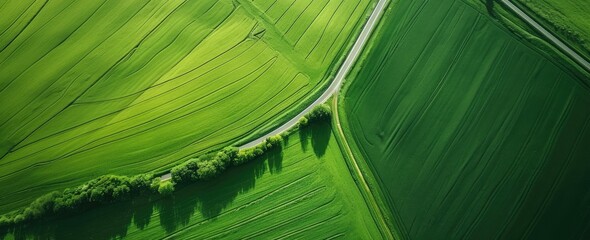 Wall Mural - A bird's-eye view of expansive farmland.