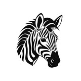 Fototapeta Konie - Zebra Head Icon, Africa Symbol, Zoo Logo, Minimal