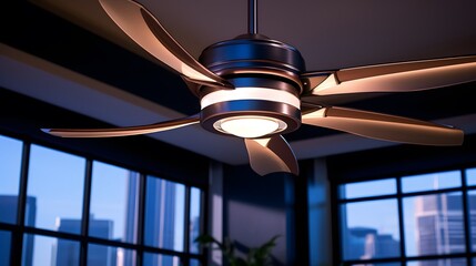 Sticker - ceiling fan with integrated LED lighting in a smart home