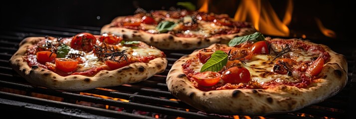 Aufkleber - Making really Italian Pizza in the Traditional Firewood Stove Wood Fired Pizza Oven. Italian traditional pizza is cooked in a stone wood-fired oven, AI Generative