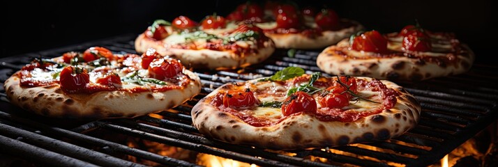 Aufkleber - Making really Italian Pizza in the Traditional Firewood Stove Wood Fired Pizza Oven. Italian traditional pizza is cooked in a stone wood-fired oven, AI Generative