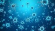 © mehaniq41 - Group of virus cells on a blue background. Neural network AI generated art
