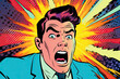 Angry businessman. Pop art retro comic book style vector illustration