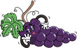 Witzige liegende Cartoon Weintrauben Illustration ohne Hintergrund
