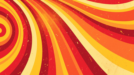 Wall Mural - Red & yellow retro groovy background vector presentation design