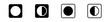 © Andre - Adjust the contrast icon. Set of screen brightness control icons. Contrast settings icon. Contrast level icon in vector design style