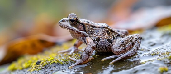 Wall Mural - Stunning Northern Cricket Frog (Acris crepitans) Captured in NJ - A Northern Cricket Frog (Acris crepitans) Leaping Amongst the Scenic Beauty of NJ