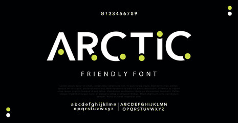 Sticker - Ractic Modern abstract digital alphabet font. Minimal technology typography, Creative urban sport fashion futuristic font and with numbers. vector illustration