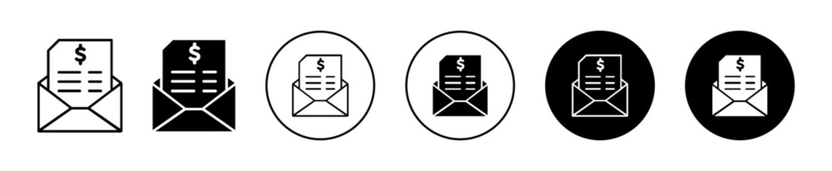 Poster - Invoice vector icon set collection. Invoice Outline flat Icon.