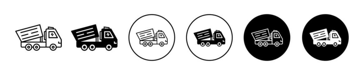 Poster - Tipper vector icon set collection. Tipper Outline flat Icon.