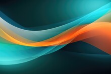 Colors Of April, Abstract Background With Waves In Dark Green, Light Green And Orange Hues, And With Copyspace For Your Text. April Background Banner For Special Or Awareness Day, Week Or Month