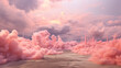pink sky with many clouds