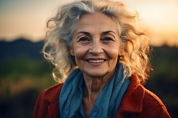 Wall Mural - beautiful and confident senior woman living her best life  in happy and safe retirement 