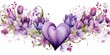 Lilac flowers with tulips with two hearts