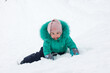 © Светлана Высокос - A child walks in the winter forest and rests in the snow. Snow-white winter