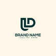 Alphabet initial letter UD DU logo design template - vector.
