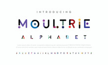 Moulltris Modern Style Font Design, Set Of Alphabet Letters And Numbers Vector Illustration Crypto Font.