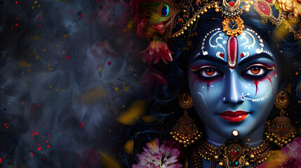 Wall Mural - Head shot of Hindu Kali goddess statue