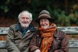 © AKKA - Elderly Lovebirds: A Peaceful Day at the Park,Golden Years Bliss: Couple Enjoying Park Serenity
