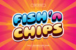 3d fish and chips sticker text effect