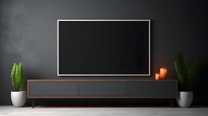 Sticker - smart tv blank screen hanging on modern interior