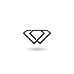 Poster -  Logo design line diamond with shadow