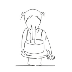 Canvas Print - baby blowing out candles on birthday cake