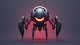 Fototapeta Kosmos - a dangerous red themed futuristic robot in a cartoon style