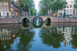 Morning Bridges on the Canals of Amsterdam and Reflection