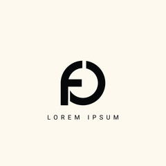 Fototapete - Alphabet FO or OF illustration monogram vector logo template