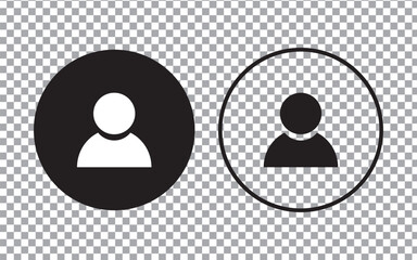 Poster - User icon in flat style, Person icon, User icon for web site,  user icon. Two-tone version on black and white background