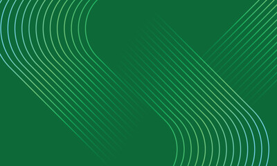 Poster - abstract futuristic glowing rounded stripe lines on green.