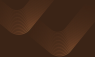 Aufkleber - abstract futuristic brown glowing rounded stripe lines.