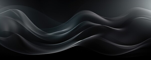 Wall Mural - Black abstract background with smoke waves. Generative AI.