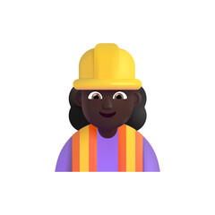 Sticker - Woman Construction Worker: Dark Skin Tone