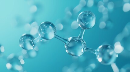 Wall Mural - abstract molecules design. atoms. abstract light blue background