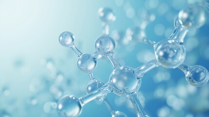 Wall Mural - abstract molecules design. atoms. abstract light blue background
