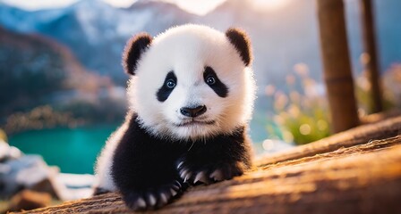 Wall Mural - Ai generated Cute baby panda ,panda