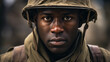 Portrait of a courageous soldier