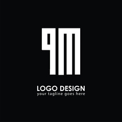 QM QM Logo Design, Creative Minimal Letter QM QM Monogram