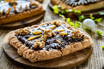 Wall Mural - Mazurek - traditional Polish Easter cake with delicacies
