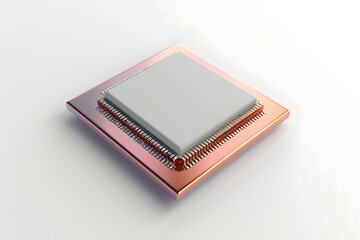 Aufkleber - Modern computer processor on white backdrop. high-tech semiconductor. central processing unit technology concept. AI