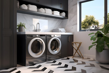 Sticker - Contemporary laundry room